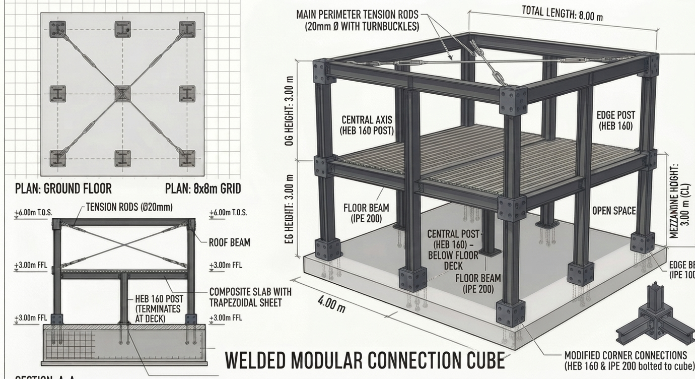 Steel structure overall view